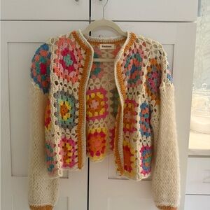 Pink Rosie Multicolor Crochet Cardigan
